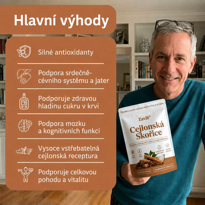 ZAVILI® Cejlonská skořice 12:1 s MCT olejem — 30 kapslí