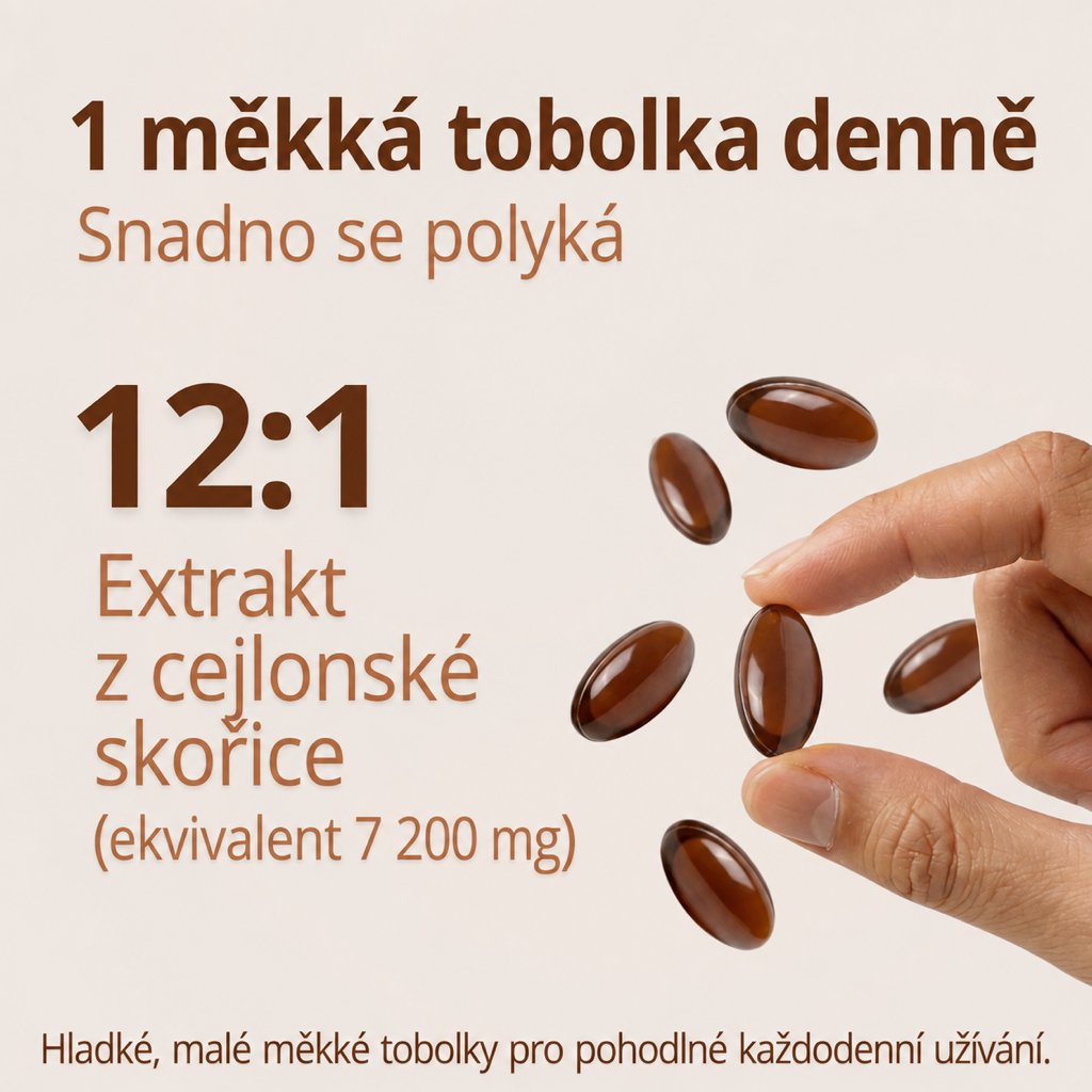ZAVILI® Cejlonská skořice 12:1 s MCT olejem — 30 kapslí
