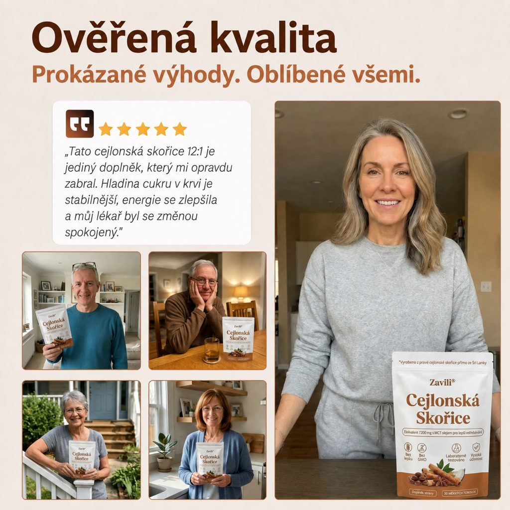 ZAVILI® Cejlonská skořice 12:1 s MCT olejem — 30 kapslí
